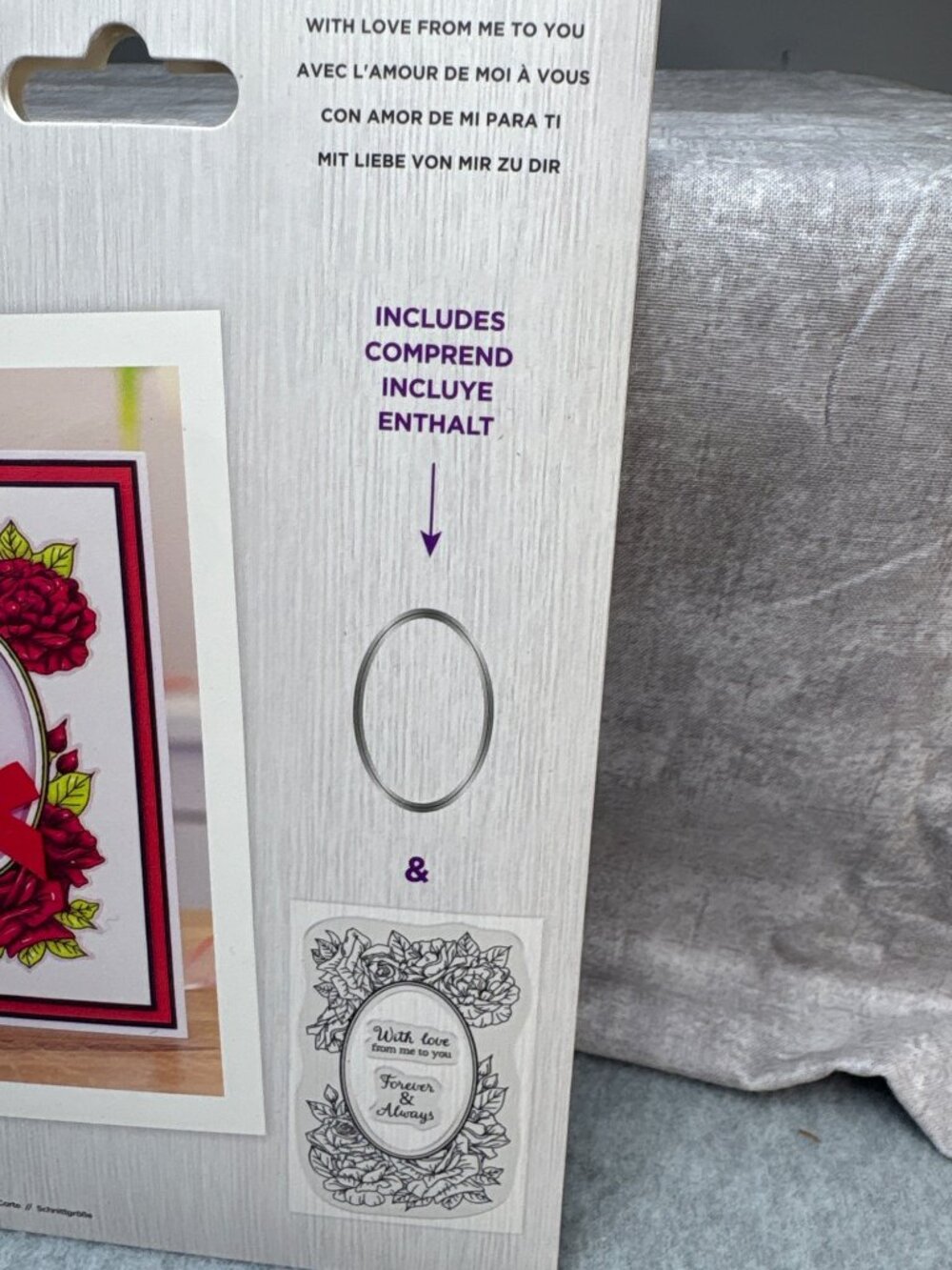 Gemini 4-Pc Stamp Die Set Floral Frame "Forever & Always" Cardmaking Craft Suppl - Picture 3 of 11